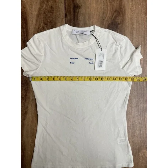 Proenza Schouler New York White Label Women's Solid Stretch Jersey T Shirt Sz S - Picture 6 of 9